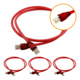 Kit 20 Un Cabo De Rede 1,5m Cat6 Furukawa Rj45 Vermelho Giga