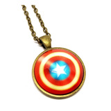 Colar Unissex Cabochão Marvel Capitão América Masculino