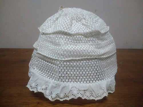 Lampara Colgante Tejida Crochet Algodón Hilo Blanca  