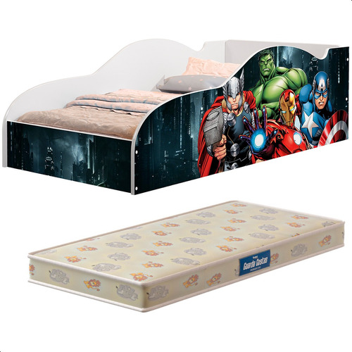 Cama Vingadores Infantil Menino Com Colchão - Frete Grátis