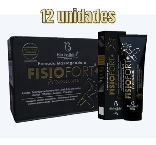 12 Pomadas Massageadora Fisiofort Premium 150g - Atacado