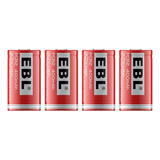 4 Pilas Recargables Ebl Cr2 Litio 3,7v 400mah Con Teton