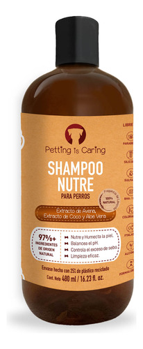 Shampoo Natural Perros Gato 480ml - Champú 97% Ingredientes