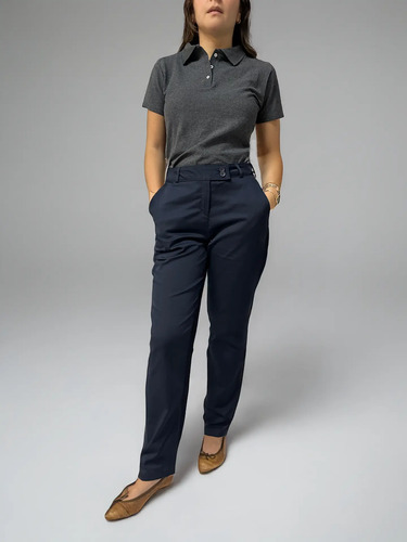 2 Pantalones De Mujer Marino Uniforme, Casual Formal