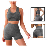 Top Short Conjunto Academia Fitness Levanta Bumbum Feminino