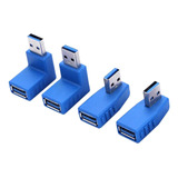 4 Conectores Usb 3.0 A Macho A Hembra De 90 Grados Con Difer