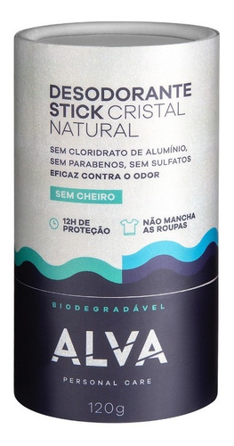 Desodorante Kristall Stick Sensitive Biodegradável Alva 120g