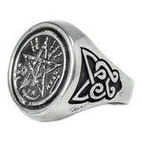 Anillo Tetragramaton Nudo Celta Plata 2 Cm 13,5 Gr Art 1251