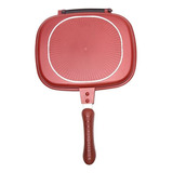 Sartén Cuadrada Roja De Doble Cara 28cm Pans