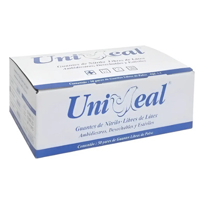 Guantes De Nitrilo Estériles UniSeal Medianos 100 Pzas Antideslizantes | MercadoLibre