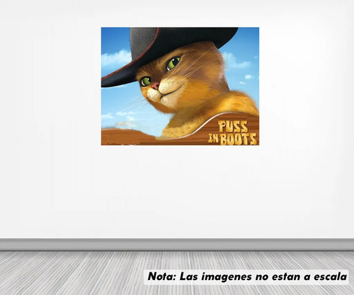 Vinil Sticker Pared 35cmlado Gato Con Botas Shrek Mod 0019