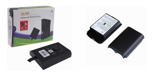 Caja De Disco Duro + 2 Portapilas Compatible Para Xbox 360