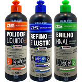 Kit Composto Polidor Corte Refino Lustro Brilho Maxi Rubber