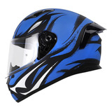 Casco Integral Shaft Sh-582sp Fierce Negromate Azul Visor Tr