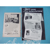 Propaganda Vintage (kit De 2) Zenith Rádio Super Trans-ocean