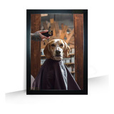 Quadro De Cachorro Dog Barbearia Corte Com Moldura 43x32 16