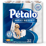 Pétalo Maxi Resist Papel Higiénico 32 Rollos Hojas Dobles.