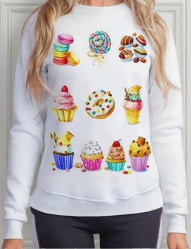 Sudadera Sweater Dulces Colores Fantasia Cupcakes Donas Unsx