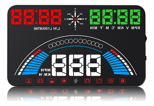 S7 Hud Cabeza Arriba Pantalla Obd2 Gps Temperatura