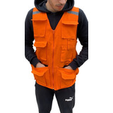 Chaleco Geologo Naranja Con Reflectivo 