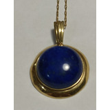 Collar De Oro 18 K Con Un Lapislazuli Afgano. 11 Gramos 