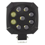 Faro Cuadrado 9 Leds Luz Blanca C/estrobo 27 Watts Tunelight