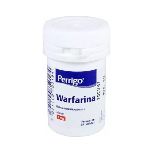 Warfarina 5mg C/25 Tabletas Perrigo
