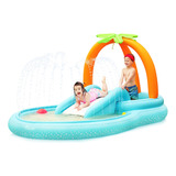 Evajoy - Piscina Infantil Inflable Con Tobogan, Rociadores D