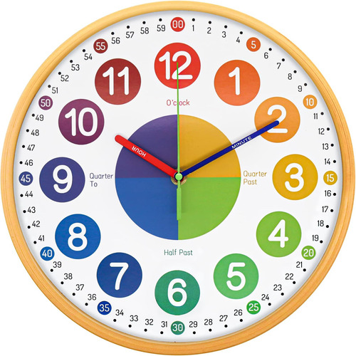 Reloj De Enseñanza Para Niños Reloj De Pared De Aprendizaje 