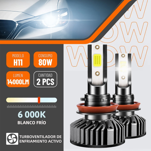 Kit De Faros Led 14000lm 80w H11 Luz Baja Para Ford