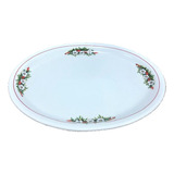 Travessa De Porcelana Oval De Natal 23x30cm