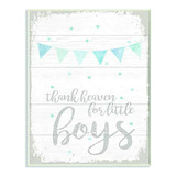 Stupell Industries Thank Heaven Boys Blue Kids Word, Diseño 