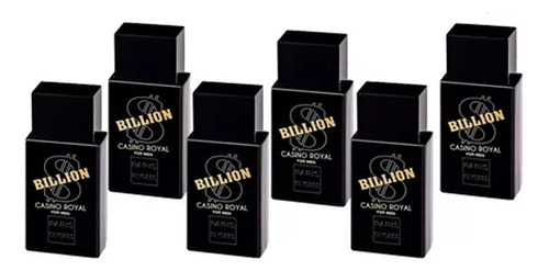 Kit 6 Perfumes Billion Casino Royal Paris Elysees - Atacado