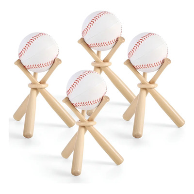 4 Paquetes De Mini Soportes De Bate De Béisbol De Madera,