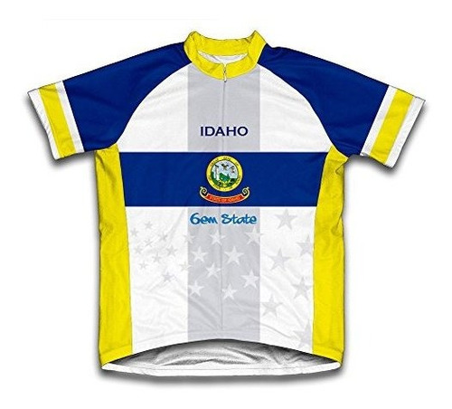 Scudopro Bandera De Idaho Manga Corta Ciclismo Jersey Para L