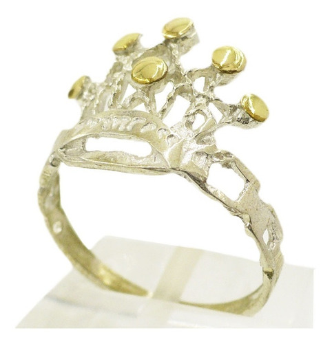 Anillos Plata 925 Y Oro Para Mujer Corona Calada Ideal Mamá!