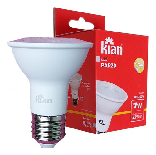 Kit 30 Lâmpada Led Par20 7w 2700k Branco Quente Bivolt E27