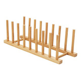 Estante Para Platos De Madera De Bambu