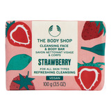 The Body Shop Barra Limpiadora Facial Y Corporal De Fresa, .