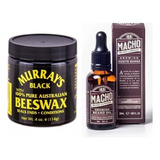 Combo Cera Murrays Black + Tonico Macho Bear Barba Cabello