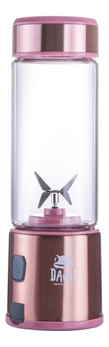 Licuadora Portátil Davoli S-pow 450 Ml Con Usb Rosado Y Vaso De Vidrio De Borosilicato