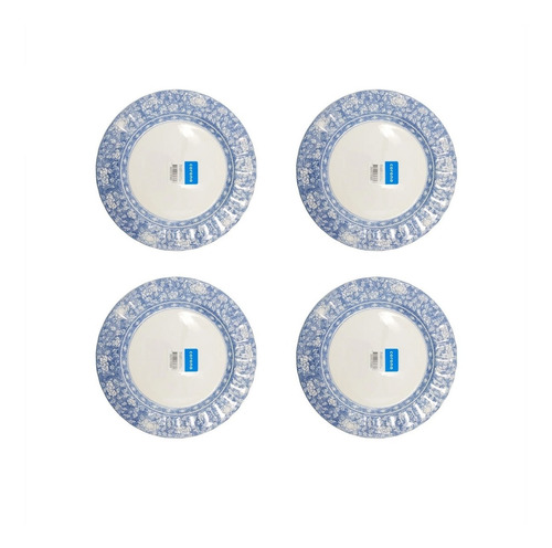 Set X4 Platos Postre Corona Blue Apto Microondas Ceramica