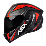 Capacete Asx Draken Vector Cinza Vermelho + Viseira Fumê Tamanho Do Capacete 64-xxl