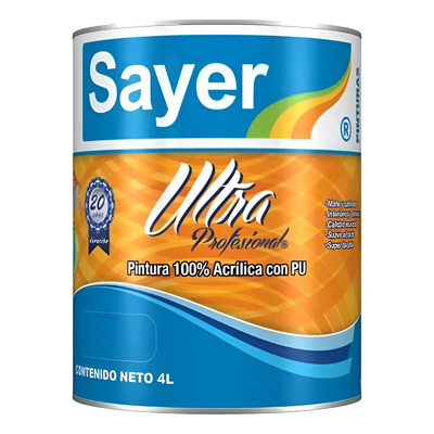 Pintura Sayer Ultra Profesional Blanco Bote 4 Litros | Meses sin interés