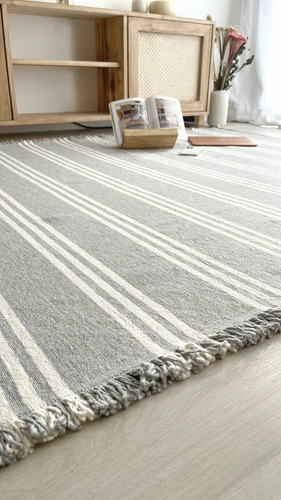 Alfombra Liviana  Manta Olga Gris Tres R Crud 100% 160x195cm