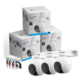 Kit 3 Cámaras Seguridad Ip Ezviz Exterior Wifi 360 3k +128gb