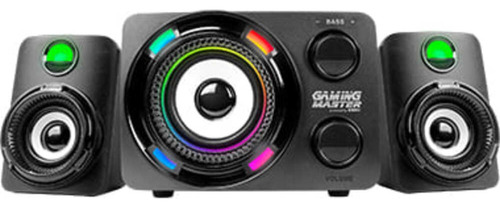 Subwoofer Gamer K-mex Ss-9800 Led 2.1 Stereo 9.9w Rms Cor Preto