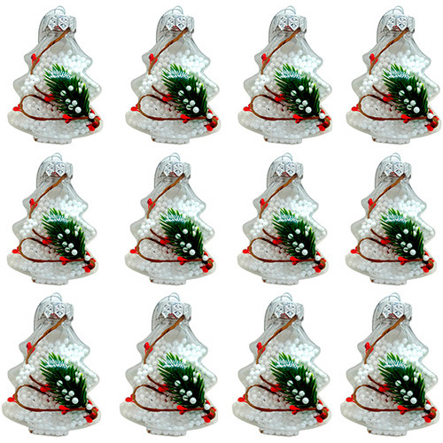 Set 12 Esferas Navideñas 11cm Adornos Arbol Navidad Esquimal