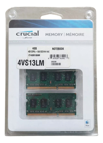 4 Gb (dos De 2 Gb) De Memoria Ddr3 A 1.333 Mhz iMac 27 2011