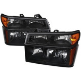 Chevrolet Colorado 2004 2012 Juego Faros Cuartos Fondo Negro